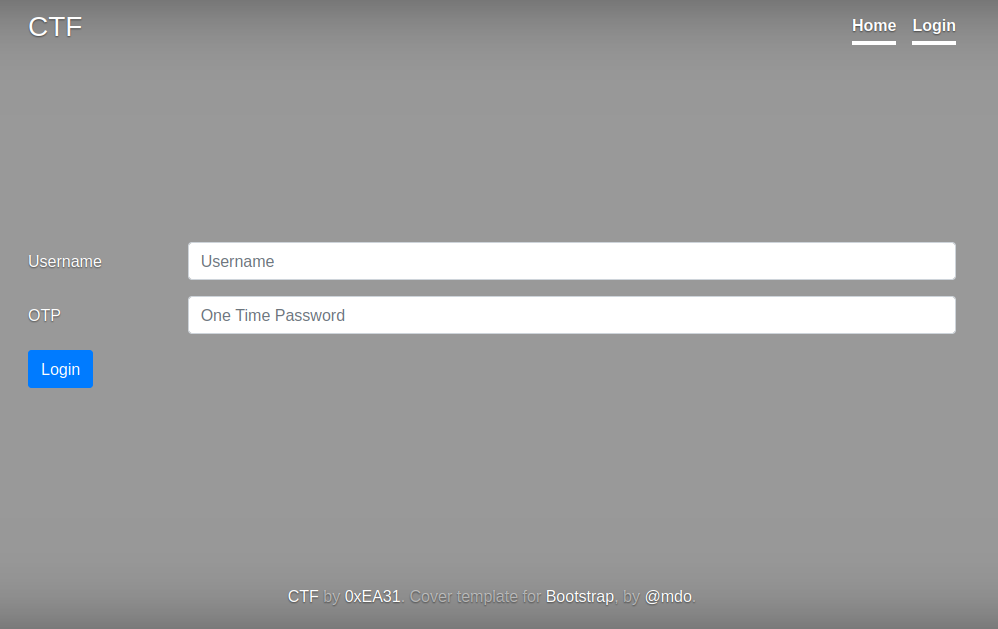 Login page
