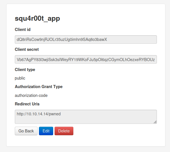 Application Created!