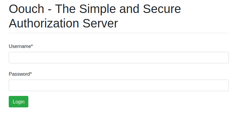 OAuth Server Login Page :8000/login